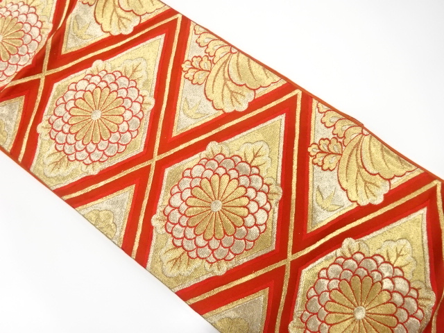 JAPANESE KIMONO / ANTIQUE FUKURO OBI / SILK / WOVEN PAULOWNIA